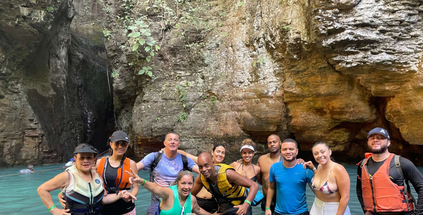 Wet & Wild Combo La Leona Waterfall Trek - Colorado River Tubing